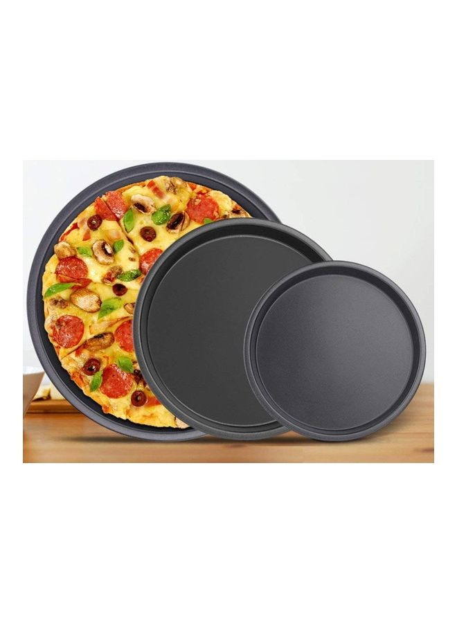 Generic 3-Piece Non-Stick Pizza Pan Black 2.5x25.3cm  - Image 4