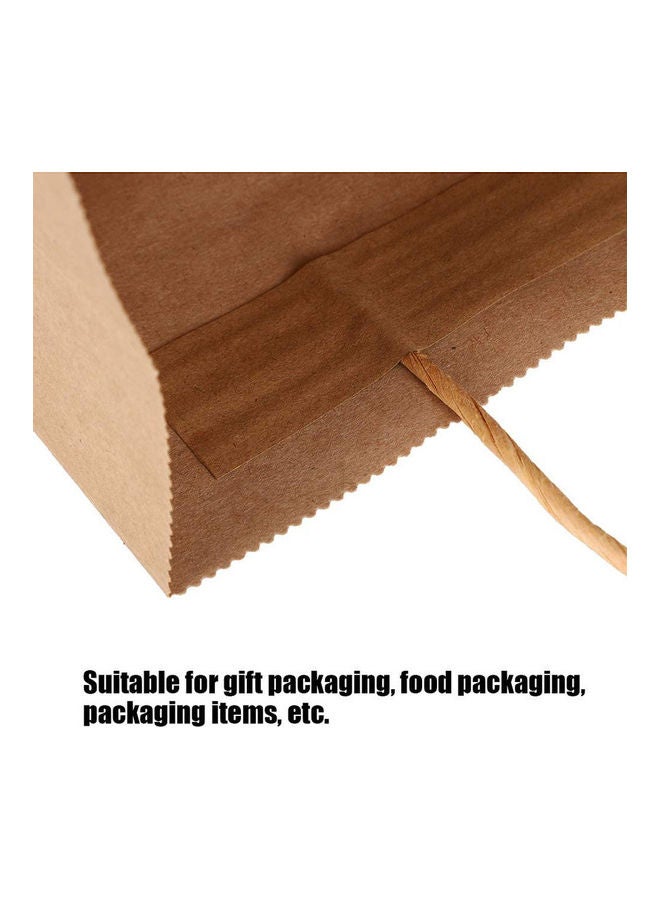 SNH - 10 Pieces Twisted Handle Kraft Bag Large 33x34x18cm Brown - Image 1