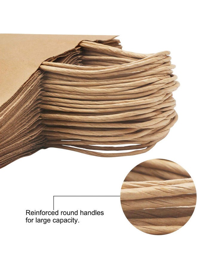 SNH - 10 Pieces Twisted Handle Kraft Bag Large 33x34x18cm Brown - Image 1