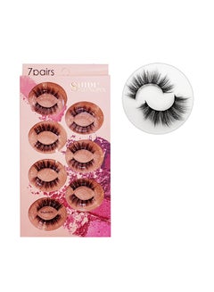 SHIDISHANGPIN 7 Pairs Of Mink Natural False Eyelashes Set Black  - Image 2