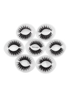 SHIDISHANGPIN 7 Pairs Of Mink Natural False Eyelashes Set Black  - Image 1