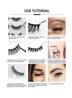 SHIDISHANGPIN 3 Pairs Of Mink Natural False Eyelashes Set Black  - Image 4