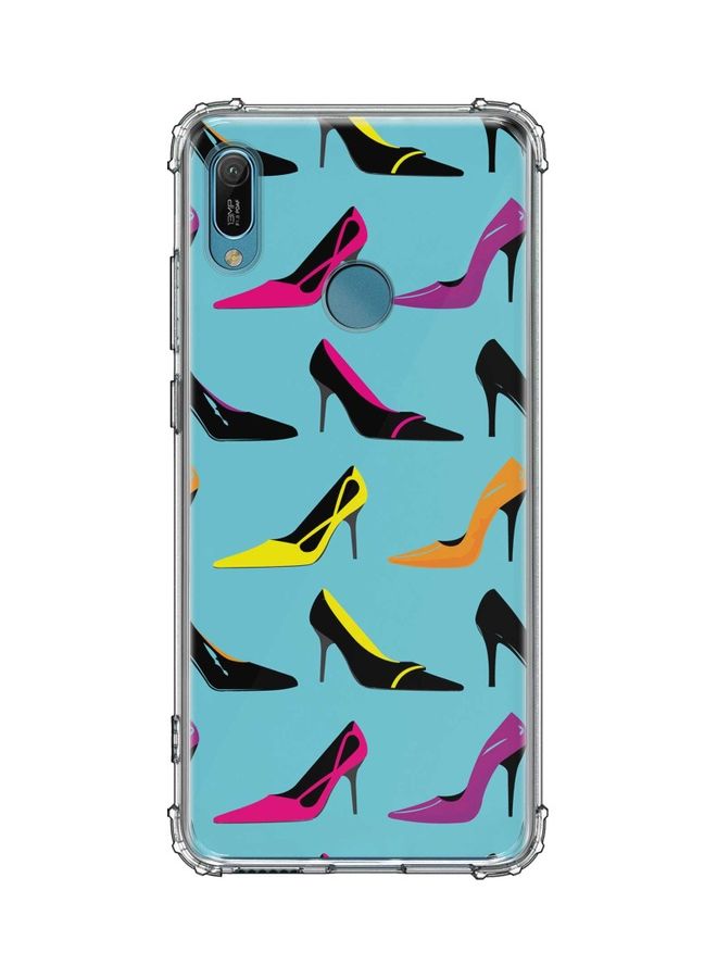 غطاء حماية كلاسيكي بصورة أحذية بكعب عالٍ لهاتف هواوي Y6 برايم 2019 متعدد الألوان