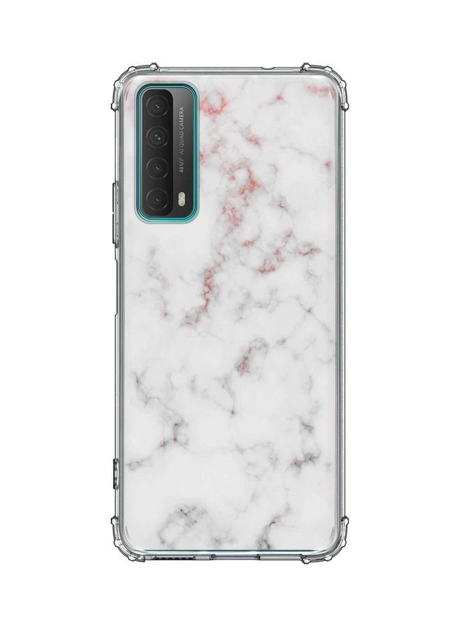 Stylizedd Protective Case Cover For  Huawei Y7a Marble Print Rose Grey 