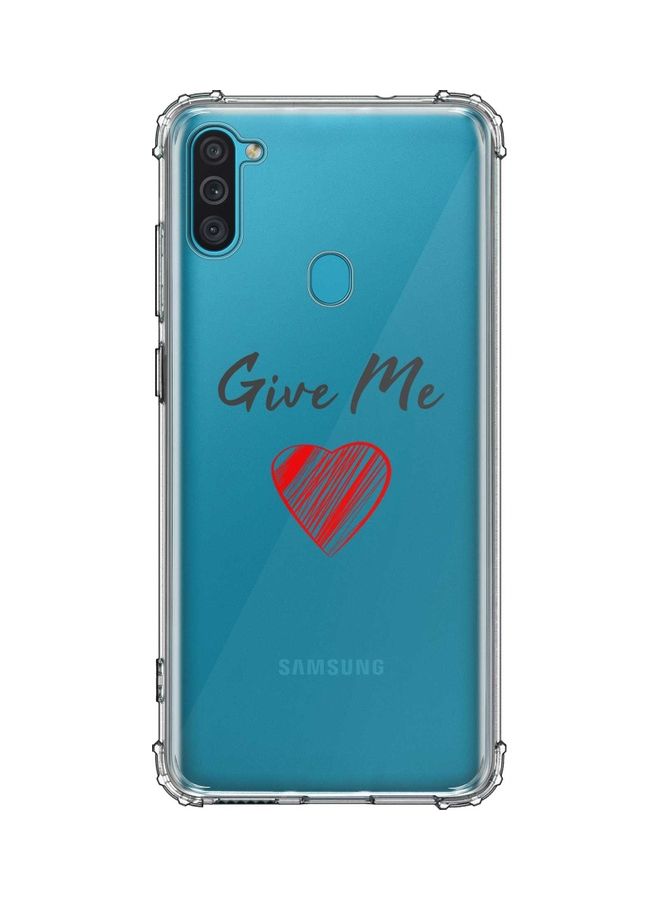 حافظة حماية بطبعة عبارة "Give Me Love" لهاتف سامسونج جالاكسي M11" متعدد الألوان