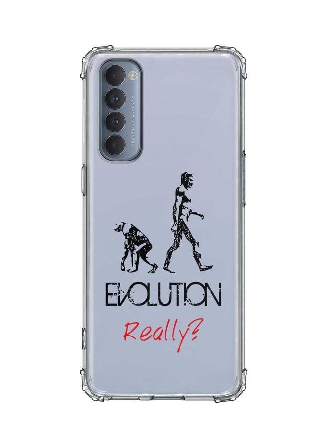 حافظة حماية بتصميم عبارة "Evolution" لهاتف أوبو رينو 4 برو 4G" متعدد الألوان