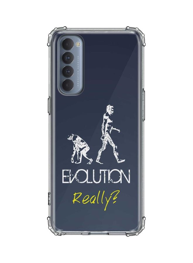 "غطاء حماية واق بتصميم عبارة "Evolution" لهاتف أوبو رينو 4 برو 4G" متعدد الألوان