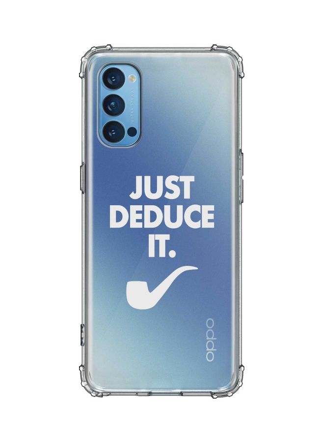 Stylizedd Protective Case Cover for Oppo Reno4 4G - Just Deduce It Clear/White