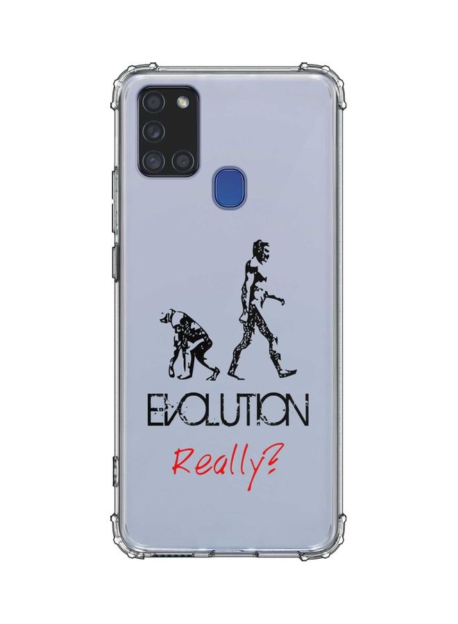 غطاء حماية واقٍ بتصميم عبارة Evolution Really لهاتف سامسونج جالاكسي A21S متعدد الألوان