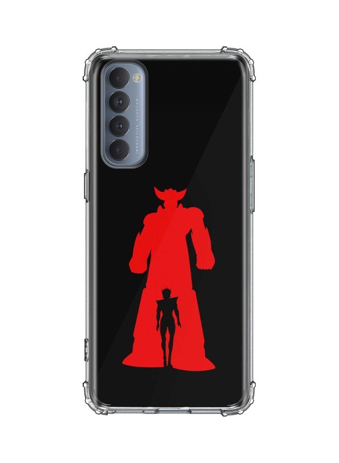 Grendizer Protective Case Cover For  Oppo Reno4 Pro 4G Black/Red