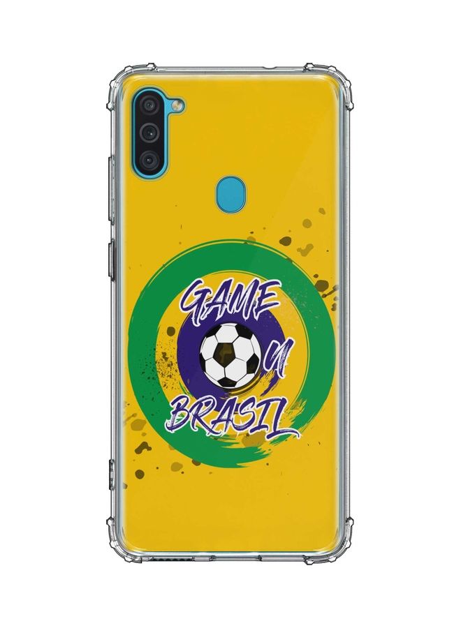 غطاء حماية واق بطبعة عبارة "Game On Brazil" مناسب لهاتف سامسونج جالاكسي M11 متعدد الألوان