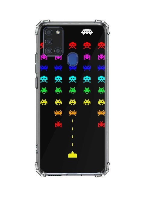 Space Invader Protective Case Cover For Samsung Galaxy A21S Multicolour