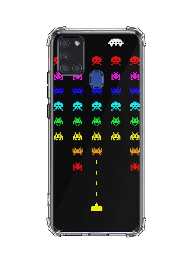 Space Invader Protective Case Cover For Samsung Galaxy A21S Multicolour