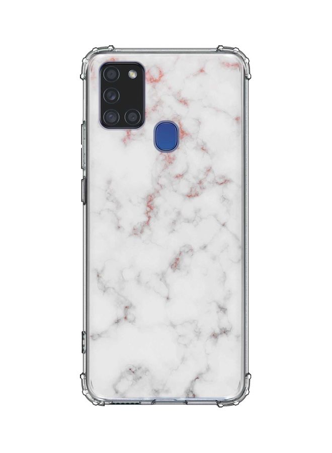 Marble Print Rose Protective Case Cover For Samsung Galaxy A21s Multicolour