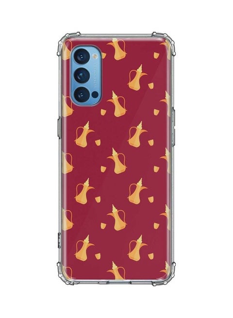 Protective Case Cover for Oppo Reno4 Red/Brown