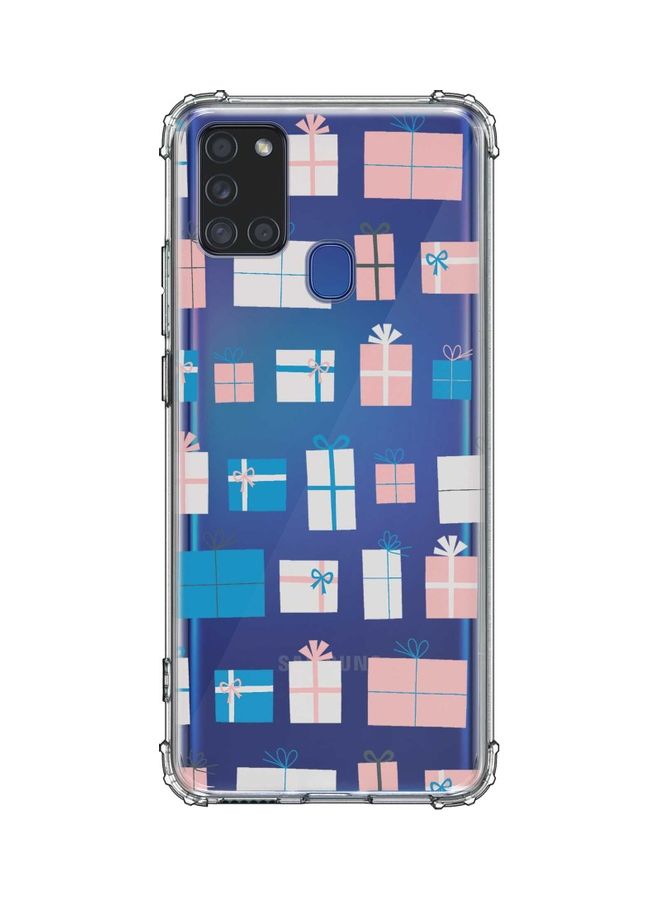 غطاء حماية واقٍ لهاتف سامسونج جالاكسي A21s مزين بأشكال هدايا ملفوفة