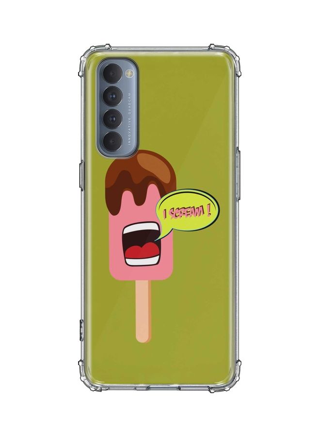غطاء حماية واقٍ بتصميم عبارة I Scream لهاتف أوبو رينو 4 برو 4G متعدد الألوان
