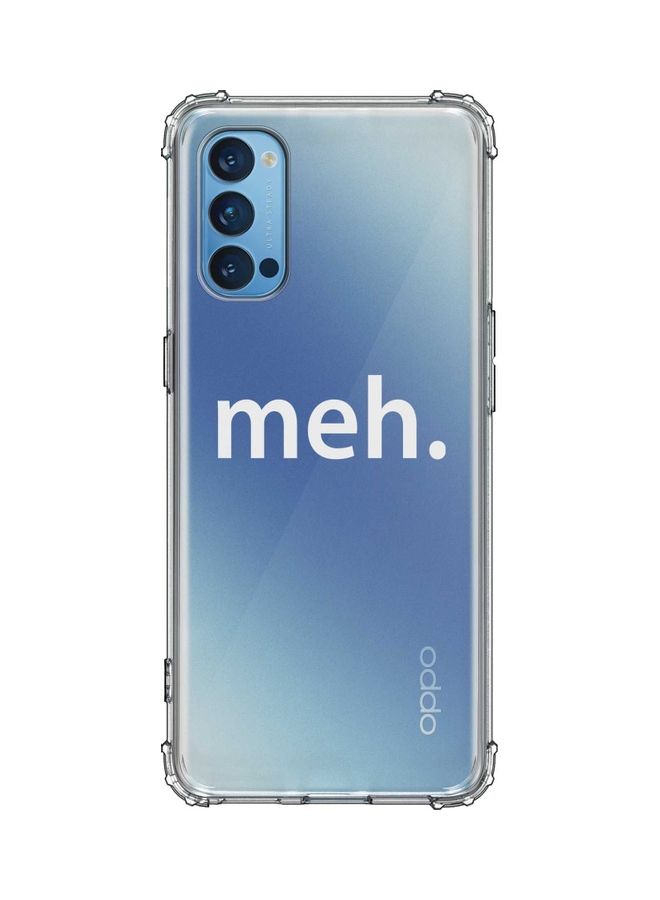 Stylizedd Protective Case Cover for Oppo Reno4 4G - Meh Clear/White