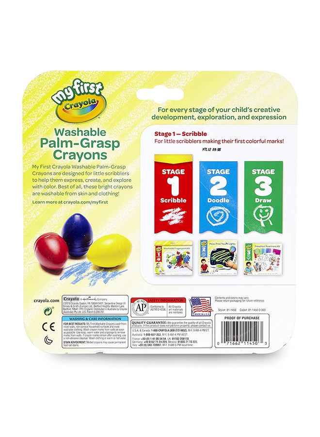 Crayola My First Palm Grip Crayons, Coloring for Toddlers 3 Piece 19.05x18.42x5.24cm - Image 3