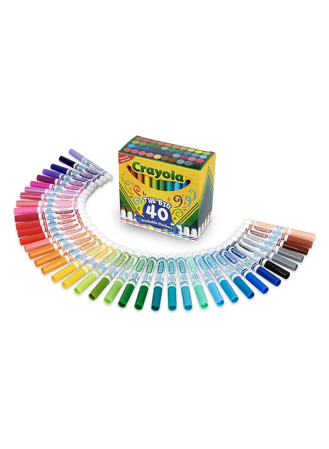 Crayola 40 Piece Ultra-Clean Washable Assorted, Broad Line 27.94x10.64x1.91cm - Image 1