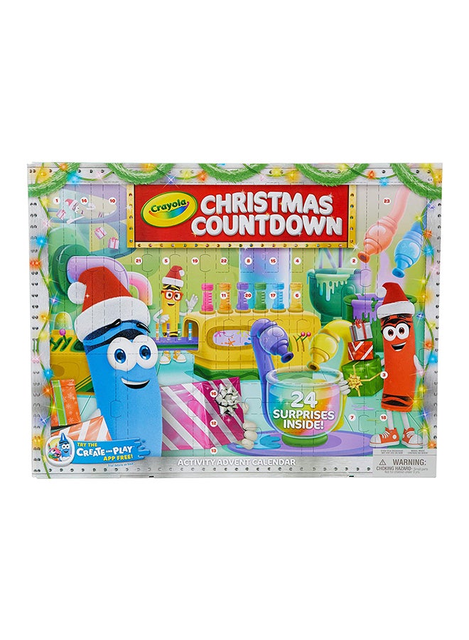 Christmas Countdown Advent Calendar, Multicolour 5.08 X 44.14 X 33.98cm