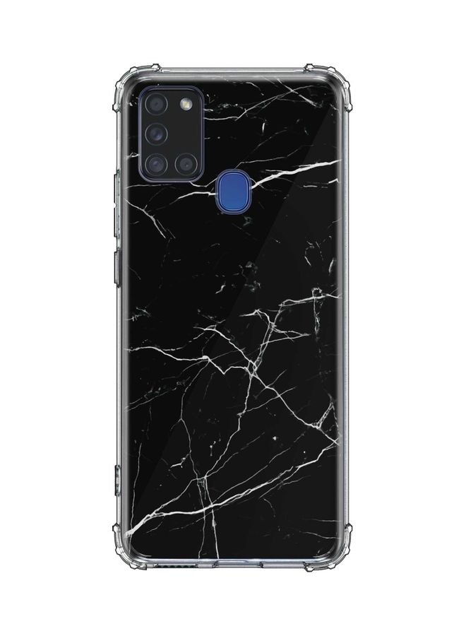 Stylizedd Marble Printed Case Cover For Samsung Galaxy A21s Black 