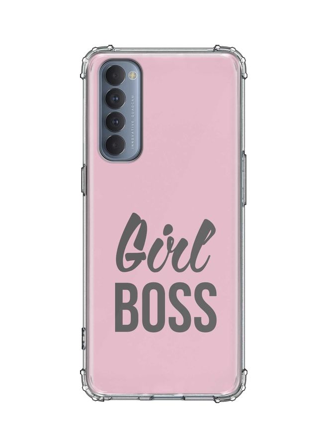 ستايلايزد غطاء حماية واقٍ بطبعة عبارة "Girl Boss" لهاتف أوبو رينو 4 برو 4G متعدد الألوان