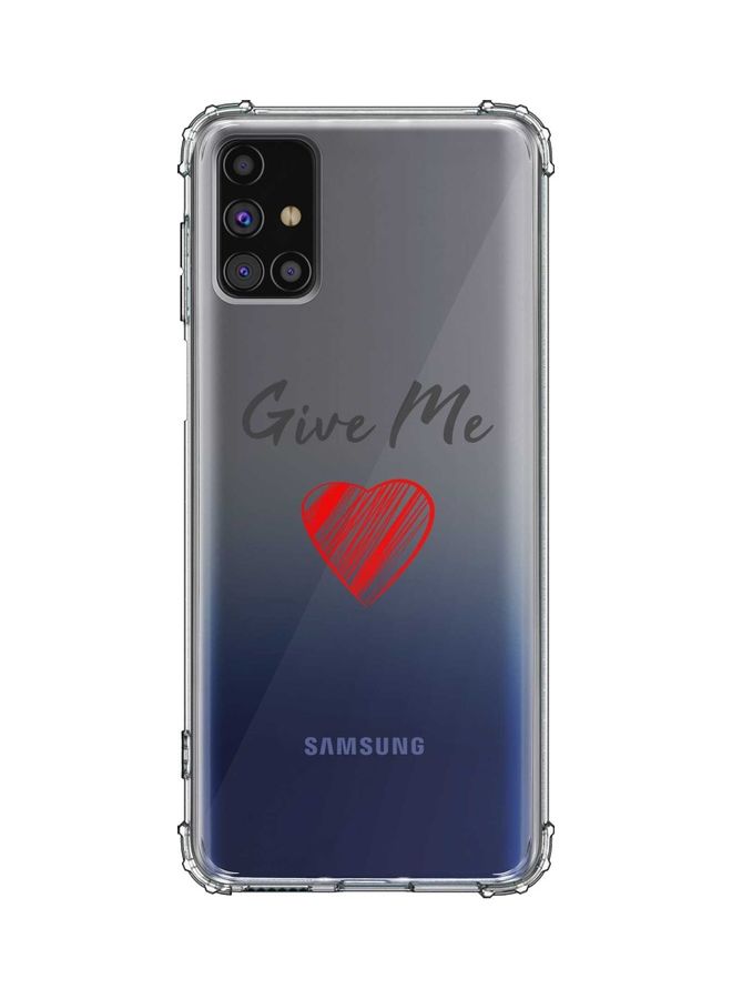 Protective Case Cover for Samsung Galaxy M31s Transparent/Red/Black
