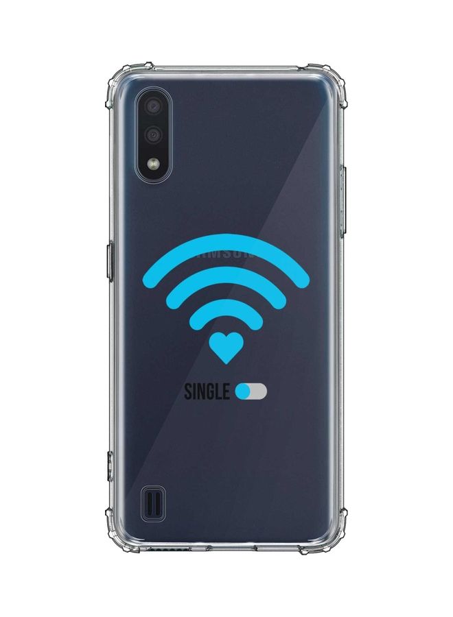 ستايلايزد غطاء حماية لهاتف سامسونج جالاكسي M01 شفاف / أزرق