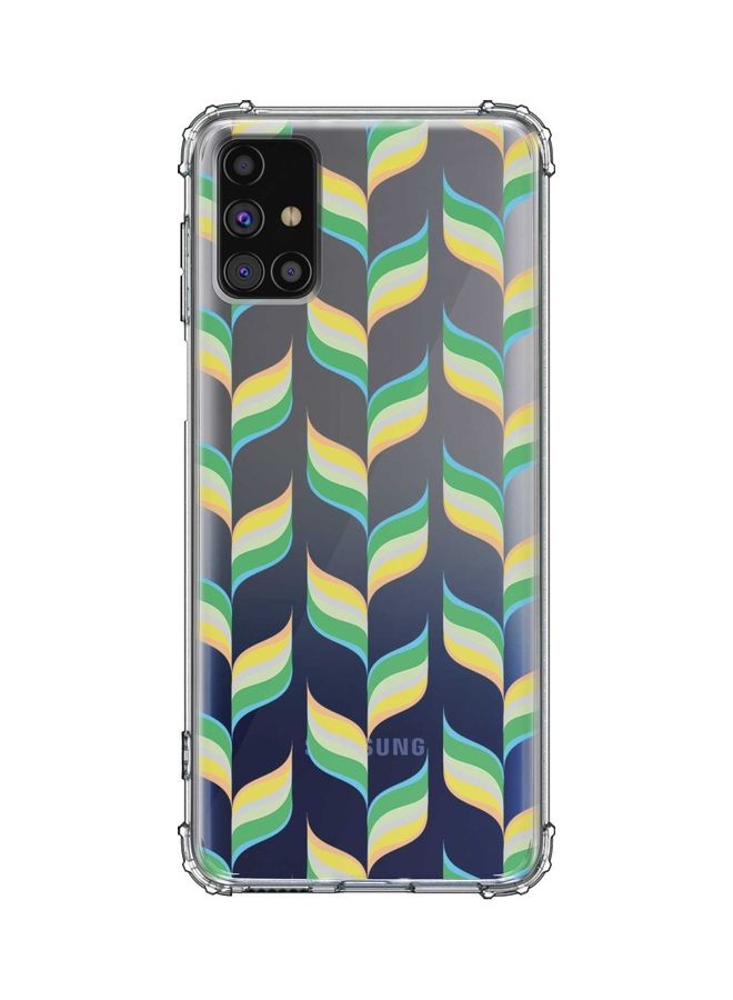 Stylizedd Protective Case Cover for Samsung Galaxy M51 - Retro Leaves Multicolour