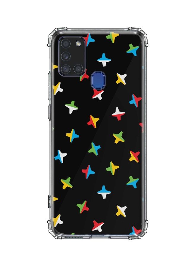 Classic Clear Series Twofaced Ex's Printed Soft TPU Thin Flexible Shockproof Protective Case Cover For Samsung Galaxy A21s Multicolour