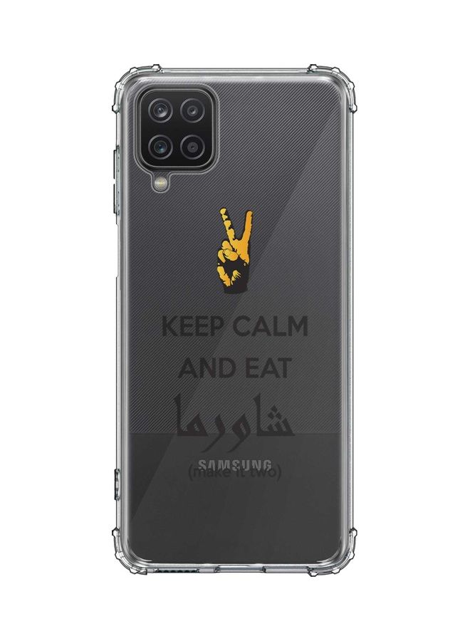 Stylizedd Protective Case Cover For Samsung Galaxy A12 Keep Calm And Eat Shawarma Pink 