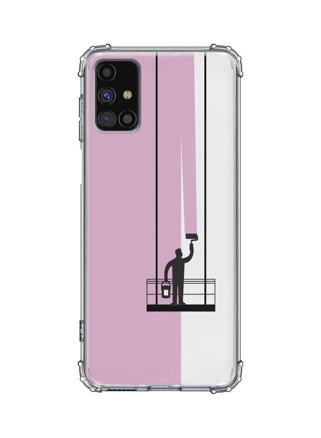 غطاء حماية واقي لهاتف سامسونج جالاكسي M31s أبيض/وردي/أسود