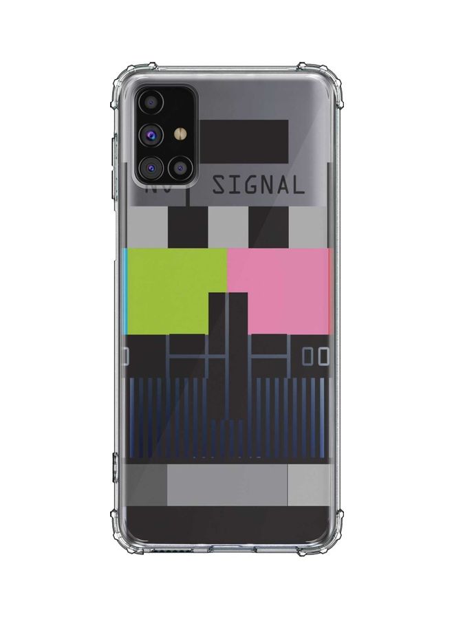 غطاء حماية واقٍ بطبعة تلفزيون وعبارة "No Signal" لهاتف سامسونج جالاكسي M31s متعدد الألوان