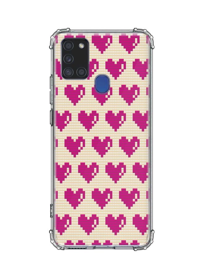 Stylizedd Pixel Hearts Protective Case Cover For Samsung Galaxy A21s Multicolour