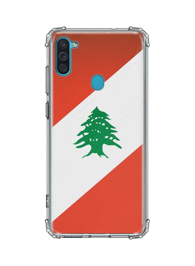 غطاء حماية واقٍ بطبعة علم لبنان لهاتف سامسونج جالاكسي M11 متعدد الألوان