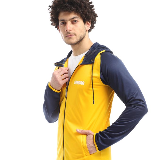 Caesar Hoodie With Pants Training Suit Yellow/Blue  - Image 3