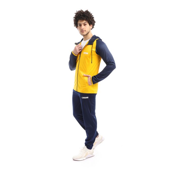 Caesar Hoodie With Pants Training Suit Yellow/Blue  - Image 4