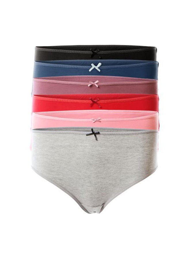 Mesery Bundle OF Six Brief Smooth Cotton Hipster Panties Multicolour  - Image 1