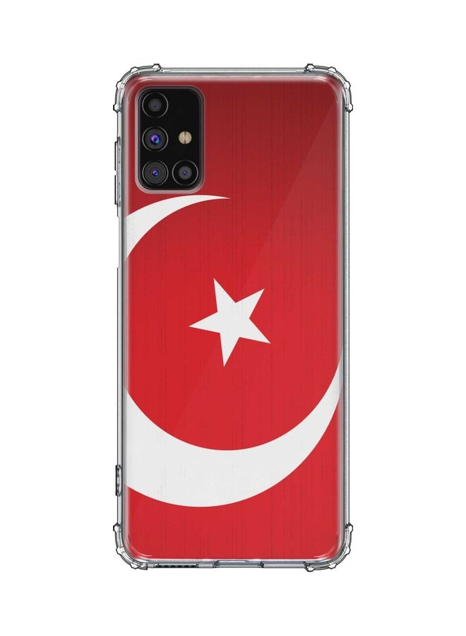 Flag Of Turkey Printed Protective Case Cover for Samsung Galaxy M51 Red/White