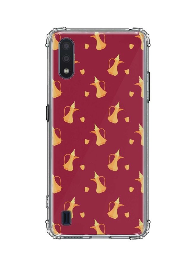 ستايلايزد غطاء حماية لهاتف سامسونج جالاكسي M01 برتقالي / أحمر