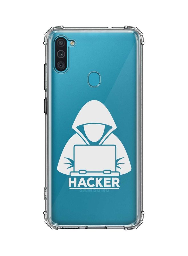 Hacker Protective Case Cover For  Samsung Galaxy M11 Clear/White