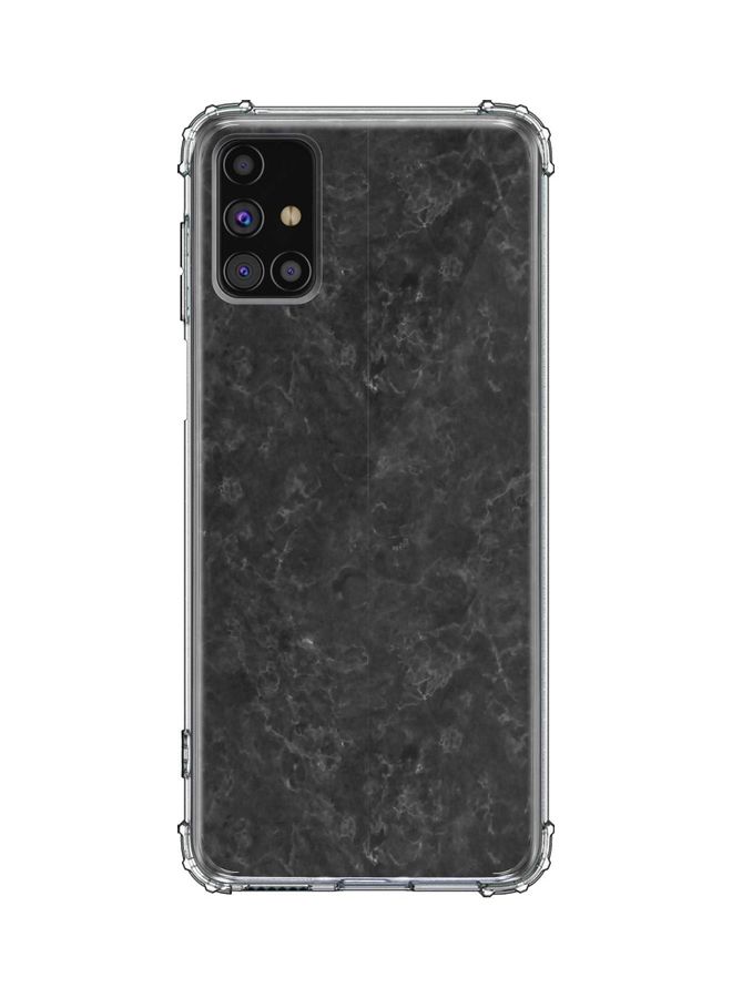 غطاء حماية واقٍ بنقشة رخام لهاتف سامسونج جالاكسي M31s أسود