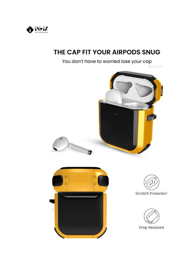 INEIX Protective Case Cover For Apple AirPods Yellow/Black - Image 2