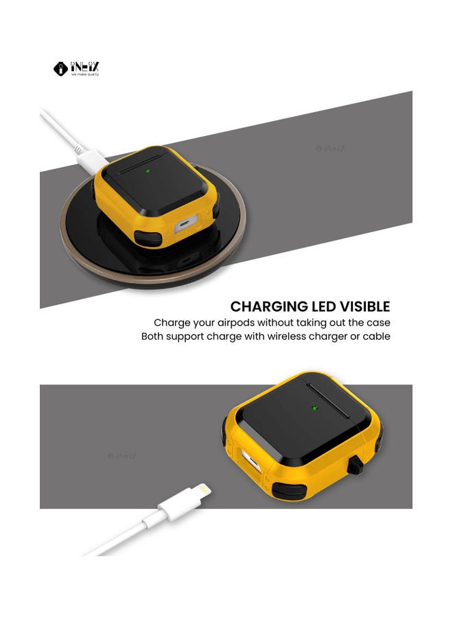 INEIX Protective Case Cover For Apple AirPods Yellow/Black - Image 3