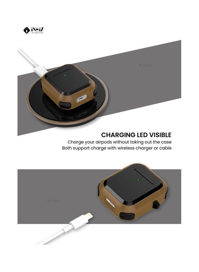 إينيكس غطاء حماية واقٍ لسماعات أبل آيربودز بني/ أسود - Image 3