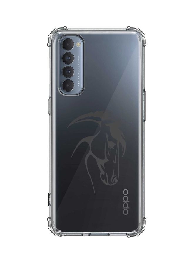 Stylizedd Protective Case Cover for Oppo Reno4 Pro 4G Transparent/Grey