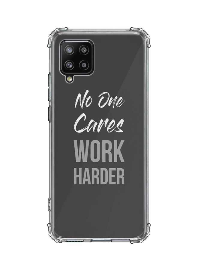 غطاء حماية واقٍ كلاسيك لهاتف سامسونج جالاكسي A42 بتقنية 5G نمط مطبوع بعبارة "Work Harder"
