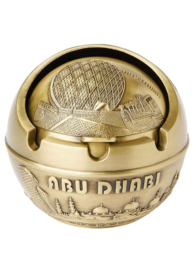 Al Jaber Decorative Abu Dhabi Round Shaped Ashtray Gold - Image 1