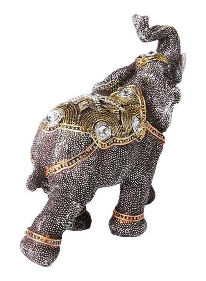 Al Jaber Decorative Antique Style Elephant Figure Silver/Black/Gold - Image 3